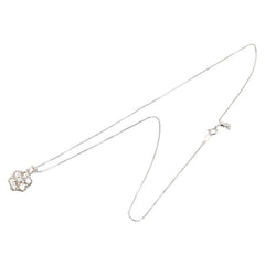 Pt900 プラチナ Pt850 プラチナ ダイヤ3.00ct フラワー 花 モチーフ ペンダントネックレス レディース 【中古】