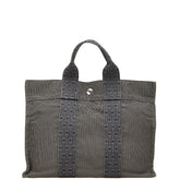 エルメス エールラインPM ハンドバッグ トートバッグ グレー キャンバス レディース HERMES 【中古】