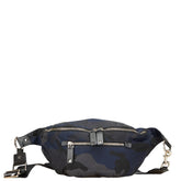 ヴァレンチノ ロックスタッズ カモフラ 迷彩 ウエストバッグ ボディバッグ ネイビー ブラック グレー ナイロン レザー メンズ Valentino 【中古】