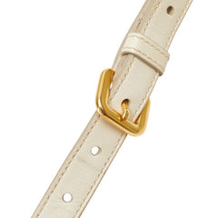 プラダ 斜め掛け ショルダーバッグ ベージュ アイボリー キャンバス レザー レディース PRADA 【中古】