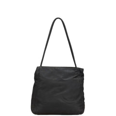 プラダ 三角ロゴプレート トートバッグ ショルダーバッグ ブラック ナイロン レディース PRADA 【中古】