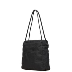 プラダ 三角ロゴプレート トートバッグ ショルダーバッグ ブラック ナイロン レディース PRADA 【中古】