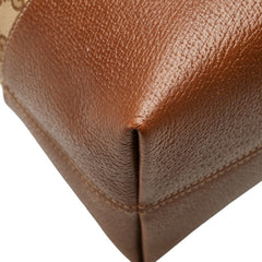 グッチ GGキャンバス トートバッグ ハンドバッグ 323673 ベージュ ブラウン キャンバス レザー レディース GUCCI 【中古】