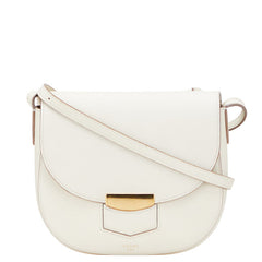 セリーヌ トロッター 斜め掛け ショルダーバッグ ホワイト レザー レディース CELINE 【中古】