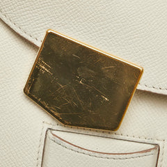 セリーヌ トロッター 斜め掛け ショルダーバッグ ホワイト レザー レディース CELINE 【中古】