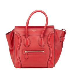 セリーヌ ラゲージ ナノ ショッパー ハンドバッグ レザー レザー レディース CELINE 【中古】