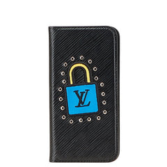 ルイ ヴィトン エピ LVストーリーズ フォリオ iPhoneケース iPhone X用 M63724 ブラック マルチカラー レザー レディース LOUIS VUITTON 【中古】