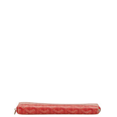 ゴヤール マティニョンGM ラウンドファスナー 長財布 レッド PVC レザー レディース GOYARD 【中古】