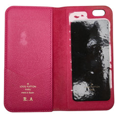 ルイ ヴィトン モノグラム フォリオ iPhoneケース iPhone7/8用 M61906 ブラウン ローズ ピンク レザー レディース LOUIS VUITTON 【中古】