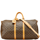 ルイ ヴィトン モノグラム キーポル バンドリエール55 ボストンバッグ ショルダーバッグ 2WAY M41414 ブラウン PVC レザー レディース LOUIS VUITTON 【中古】