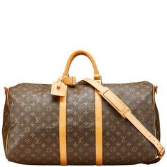 ルイ ヴィトン モノグラム キーポル バンドリエール55 ボストンバッグ ショルダーバッグ 2WAY M41414 ブラウン PVC レザー レディース LOUIS VUITTON 【中古】