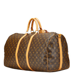 ルイ ヴィトン モノグラム キーポル バンドリエール55 ボストンバッグ ショルダーバッグ 2WAY M41414 ブラウン PVC レザー レディース LOUIS VUITTON 【中古】