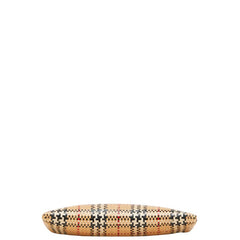 バーバリー ノバチェック 編み込み ハンドバッグ ベージュ マルチカラー レザー レディース BURBERRY 【中古】