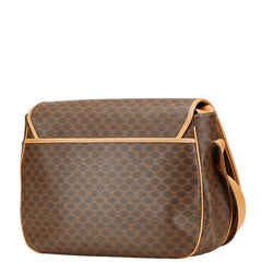 セリーヌ マカダム 斜め掛け ショルダーバッグ ブラウン PVC レザー レディース CELINE 【中古】