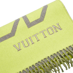ルイ ヴィトン エシャルプ シティフルオ マフラー MP2154 イエロー グレー ウール カシミヤ レディース LOUIS VUITTON 【中古】