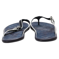 ルイ ヴィトン モノグラム ビーチサンダル サイズ:7 ネイビー ラバー レザー メンズ LOUIS VUITTON 【中古】