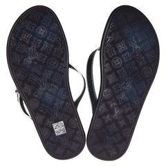 ルイ ヴィトン モノグラム ビーチサンダル サイズ:7 ネイビー ラバー レザー メンズ LOUIS VUITTON 【中古】
