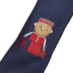 ルイ ヴィトン クラヴァット LVガストン ネクタイ M76861 ネイビー マルチカラー シルク メンズ LOUIS VUITTON 【中古】
