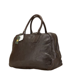 ハンティングワールド ロゴ トートバッグ ブラウン レザー レディース HUNTING WORLD 【中古】