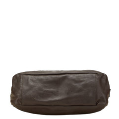 ハンティングワールド ロゴ トートバッグ ブラウン レザー レディース HUNTING WORLD 【中古】