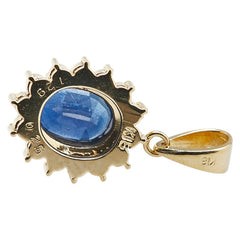 K18YG イエローゴールド サファイア1.29ct ダイヤ0.25ct ペンダントトップ レディース 【中古】