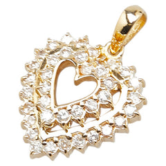 K18YG イエローゴールド ダイヤ0.50ct ハート モチーフ ペンダントトップ レディース 【中古】