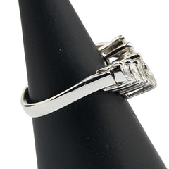 Pt900 プラチナ ダイヤ0.65ct V字 リング 指輪 レディース 11.5号 【中古】