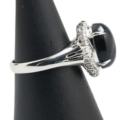 Pt900 プラチナ クロシドライトクオーツ4.08ct ダイヤ0.32ct リング 指輪 レディース 12.5号 【中古】