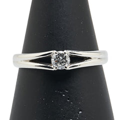 Pt900 プラチナ ダイヤ0.18ct リング 指輪 レディース 13号 【中古】