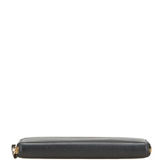 サンローラン YSLロゴ 長財布 ラウンドファスナー ブラック レザー レディース SAINT LAURENT 【中古】