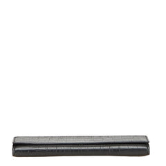 サンローラン クロコ型押し 長財布 ブラック レザー レディース SAINT LAURENT 【中古】