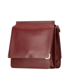 カルティエ マストライン ショルダーバッグ ワインレッド ボルドー レザー レディース CARTIER 【中古】