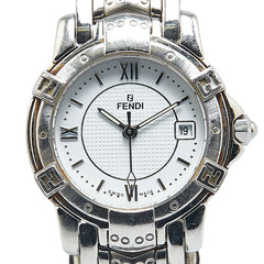 フェンディ オロロジ 腕時計 3500L クオーツ ホワイト文字盤 ステンレススチール レディース FENDI 【中古】