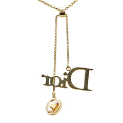 ディオール ロゴ ラインストーン ネックレス ゴールド メッキ レディース Dior 【中古】