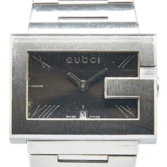 グッチ 腕時計 100M クオーツ ブラック文字盤 ステンレススチール メンズ GUCCI 【中古】