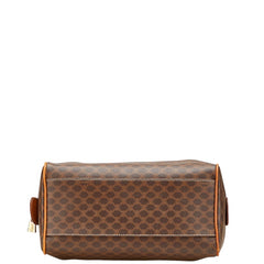 セリーヌ マカダム ミニ ボストンバッグ ハンドバッグ ブラウン PVC レザー レディース CELINE 【中古】