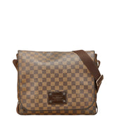 ルイ ヴィトン ダミエ ブルックリンGM 斜め掛け ショルダーバッグ N51212 ブラウン PVC レザー レディース LOUIS VUITTON 【中古】