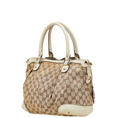 グッチ GGキャンバス スーキー ハンドバッグ ショルダーバッグ 2WAY 247902 ベージュ ホワイト キャンバス レザー レディース GUCCI 【中古】