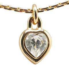 ディオール ラインストーン ハート モチーフ ネックレス ゴールド メッキ レディース Dior 【中古】