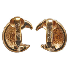 ディオール ラインストーン 三日月 イヤリング ゴールド メッキ レディース Dior 【中古】