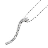 K18WG ホワイトゴールド ダイヤ0.16ct ペンダントネックレス レディース 【中古】