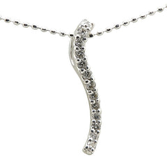 K18WG ホワイトゴールド ダイヤ0.16ct ペンダントネックレス レディース 【中古】