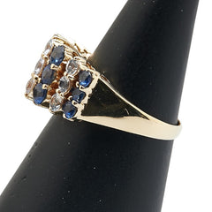 K18YG イエローゴールド サファイア1.31ct サファイア0.77ct リング 指輪 レディース 10号 【中古】