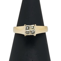 K18YG イエローゴールド ダイヤ0.50ct リング 指輪 レディース 15号 【中古】