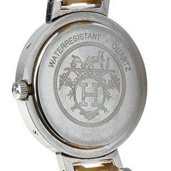 エルメス クリッパー 腕時計 クオーツ ホワイト文字盤 ステンレススチール メッキ レディース HERMES 【中古】