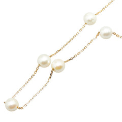 K18YG イエローゴールド アコヤパール8.5mm 5P ネックレス レディース 【中古】