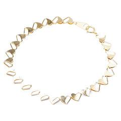 K18YG イエローゴールド ハート モチーフ ブレスレット レディース 【中古】