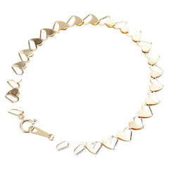 K18YG イエローゴールド ハート モチーフ ブレスレット レディース 【中古】