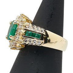 K18YG イエローゴールド エメラルド1.10ct ダイヤ1.21ct リング 指輪 レディース 11.5号 【中古】