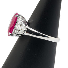 レッド K18WG ホワイトゴールド ルビー3.428ct ダイヤ0.70ct リング 指輪 レディース 13号 【中古】